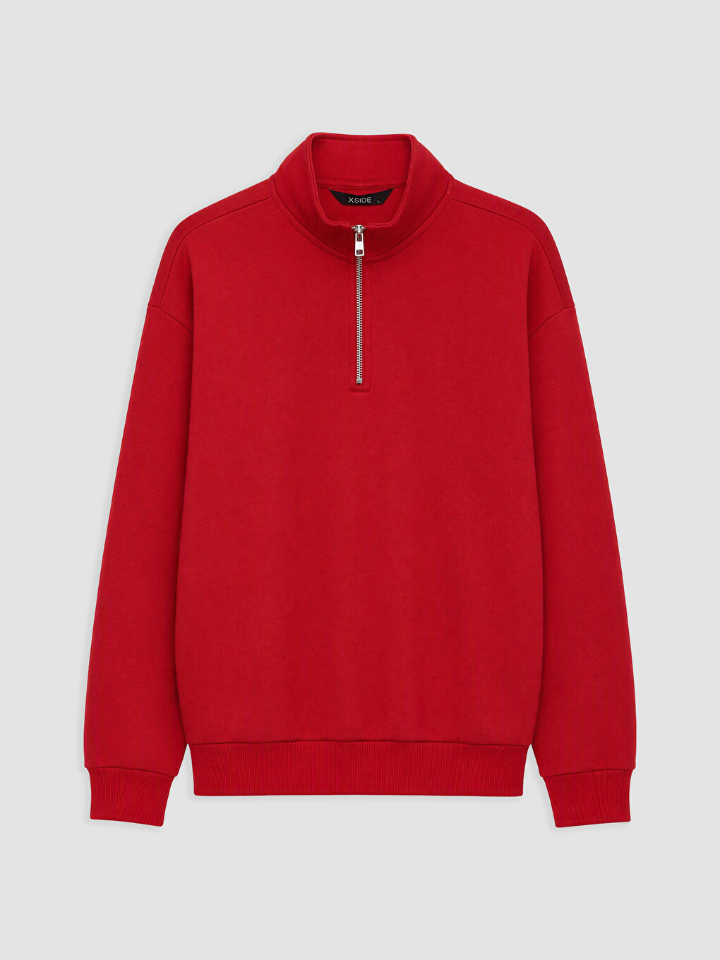 Half Zippered Mock Neck Men's Sweatshirt-4