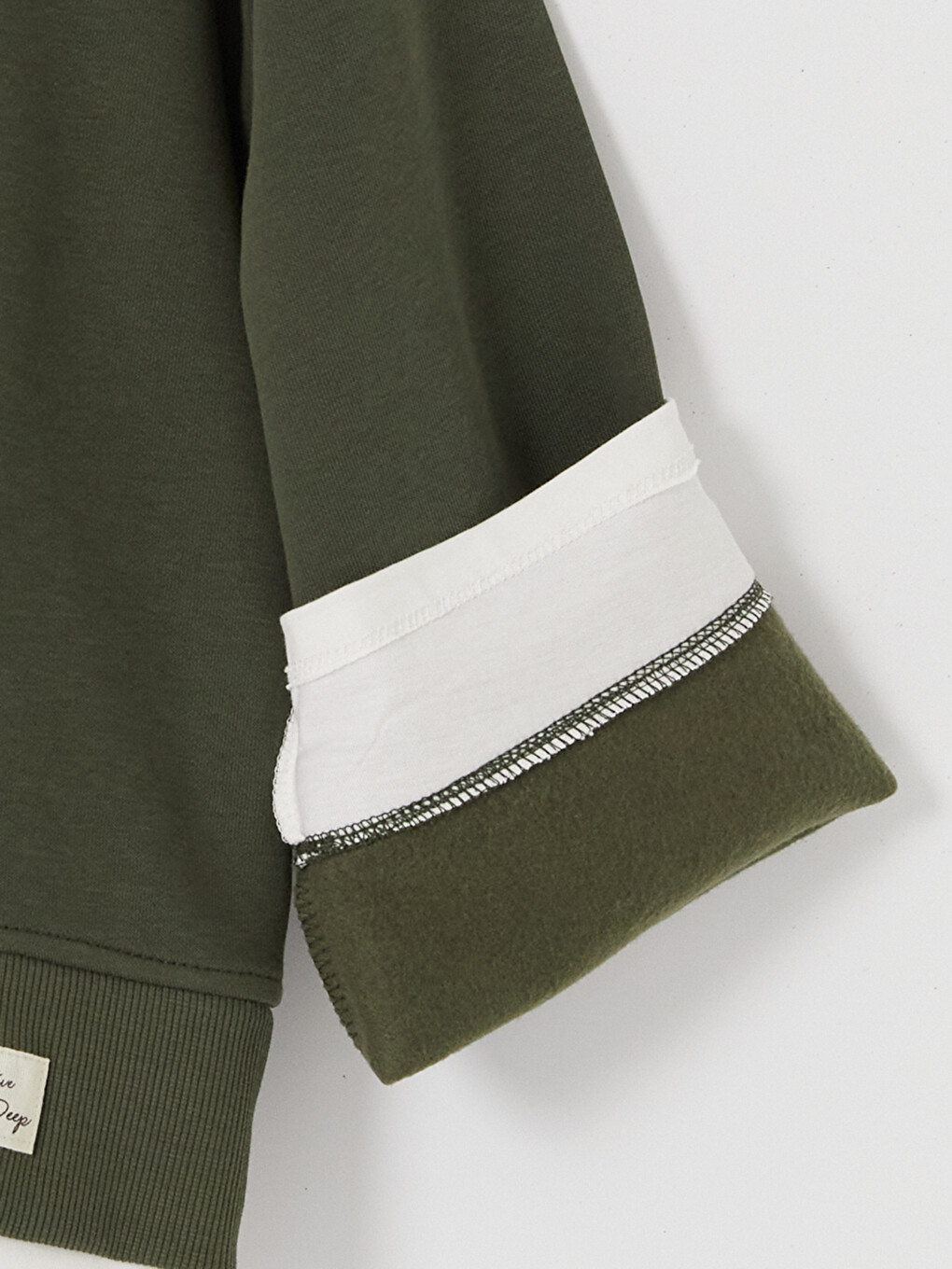 Yeşil Oversize Kadın Kalın Sweatshirt-1