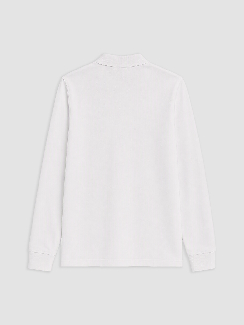 Beyaz Polo Yaka Nakışlı Erkek Sweatshirt-1
