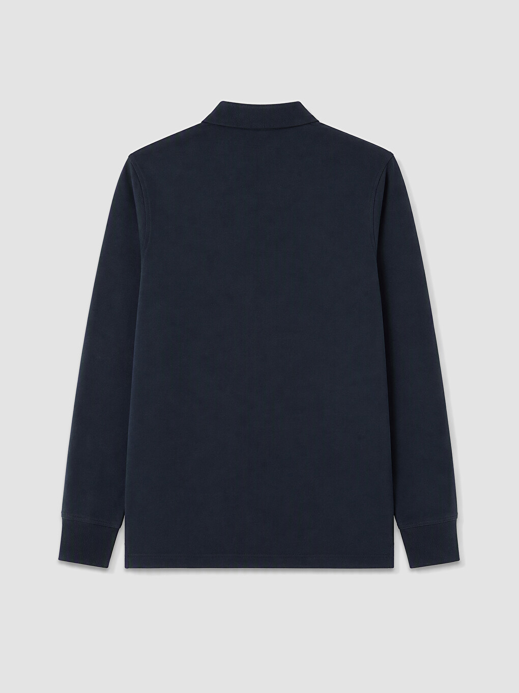 Lacivert Polo Yaka Nakışlı Erkek Sweatshirt-1