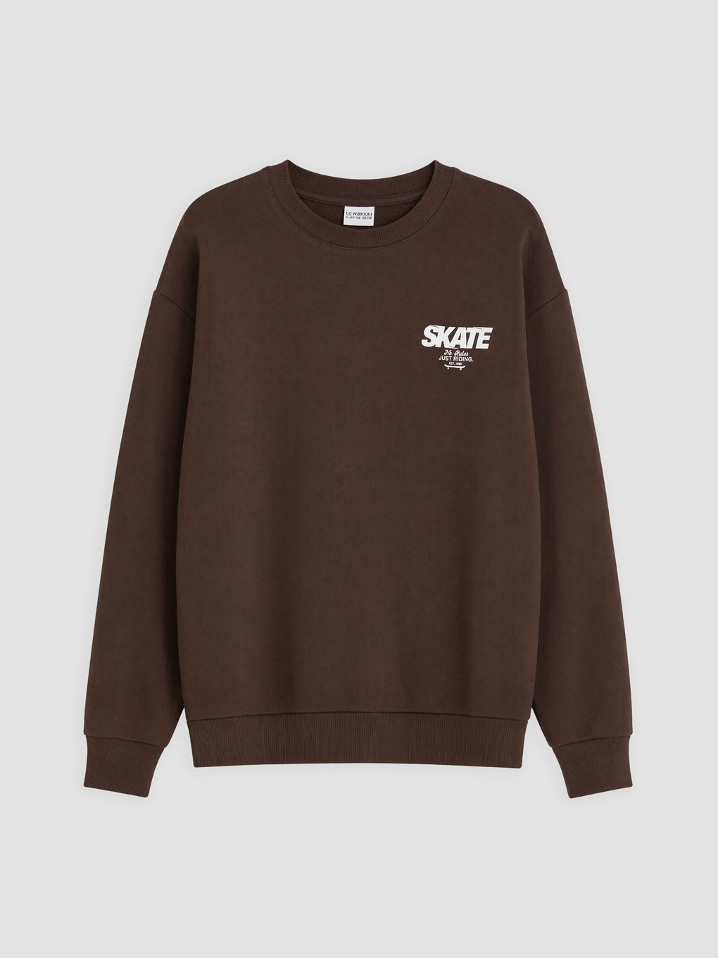 Kahverengi Baskılı Erkek Çocuk Sweatshirt