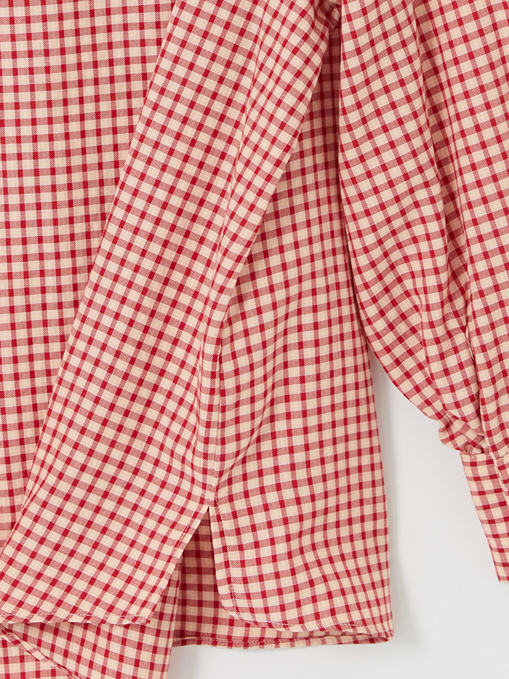 Kırmızı Hakim Yaka Ekose Oversize Kadın Gömlek-3