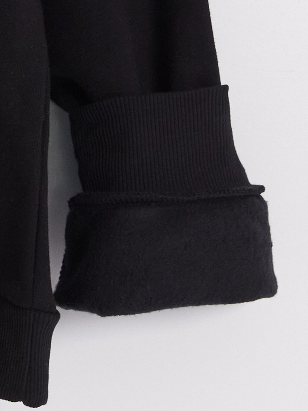 Siyah Baskılı Kız Çocuk Kalın Sweatshirt-1