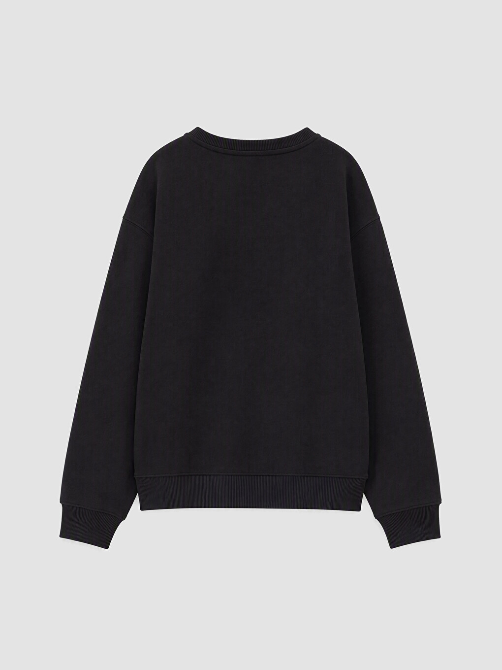 Siyah Baskılı Kız Çocuk Kalın Sweatshirt-3