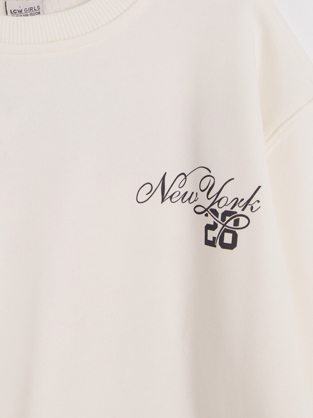 Ekru New York Baskılı Kız Çocuk Sweatshirt-3