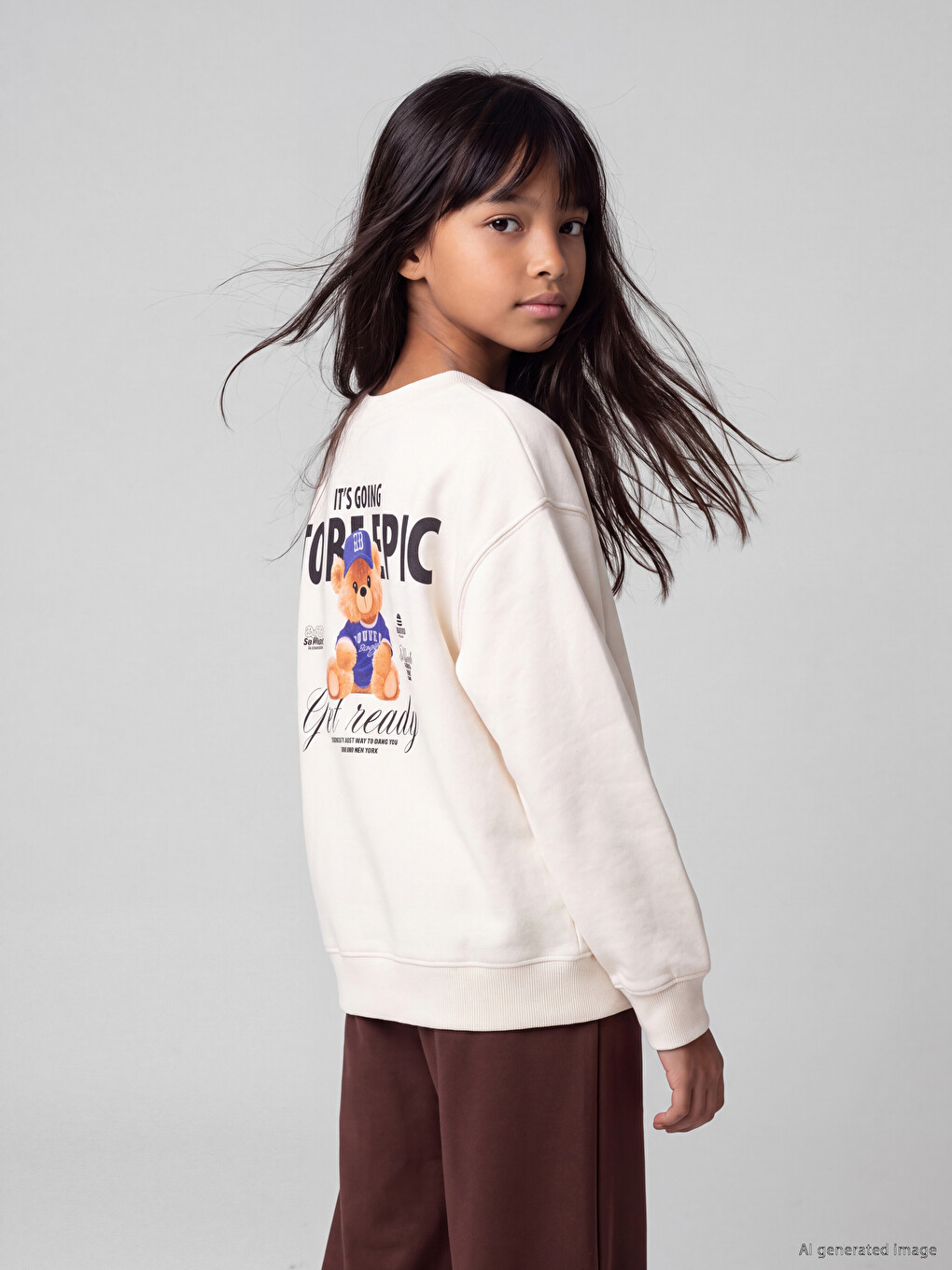 Girl Ecru Sweatshirt