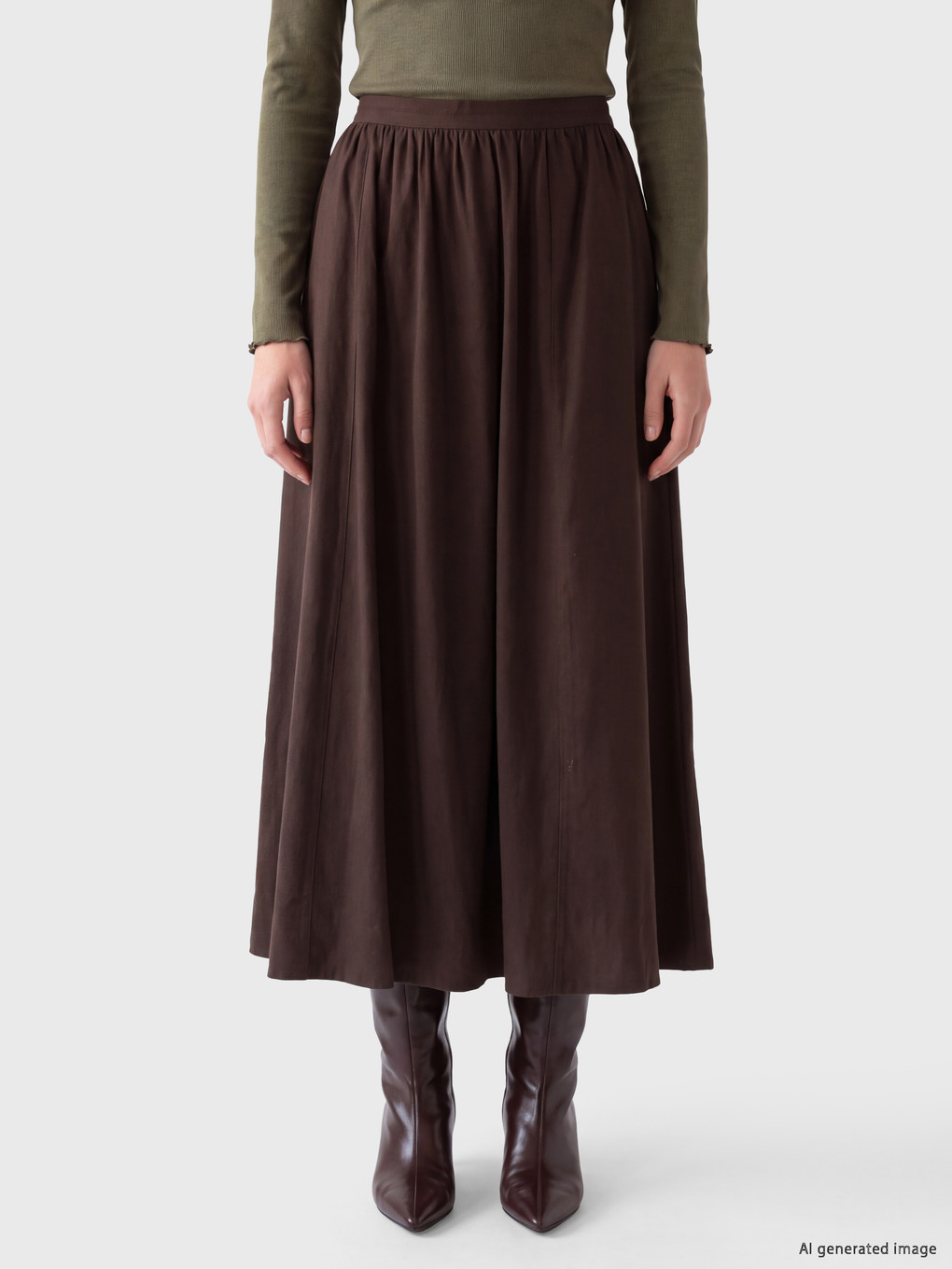 Woman Brown Skirt-1