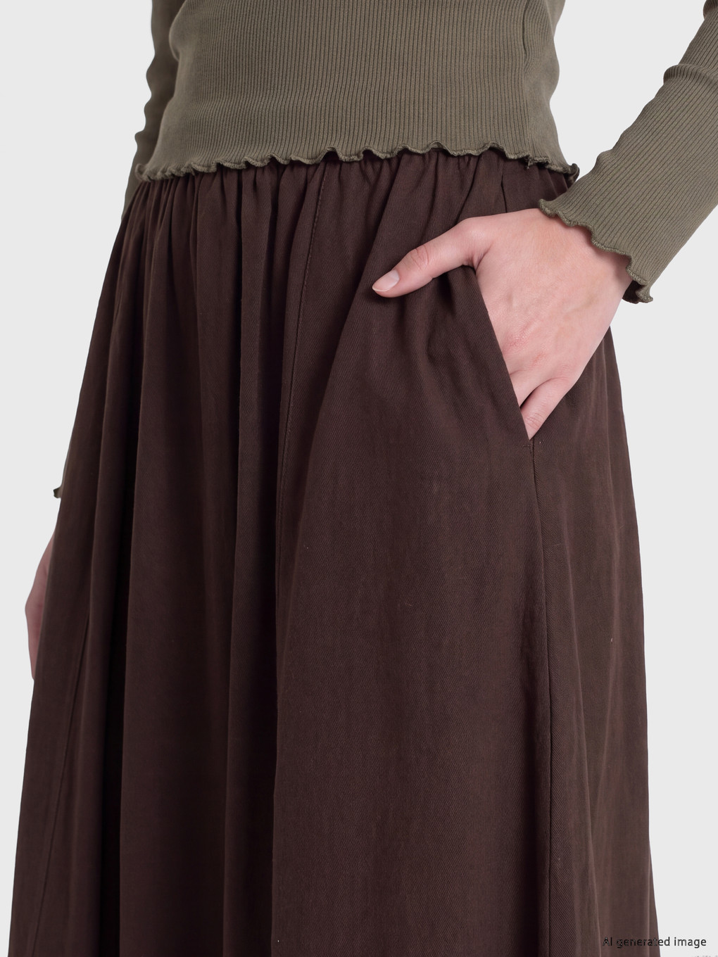 Woman Brown Skirt-2