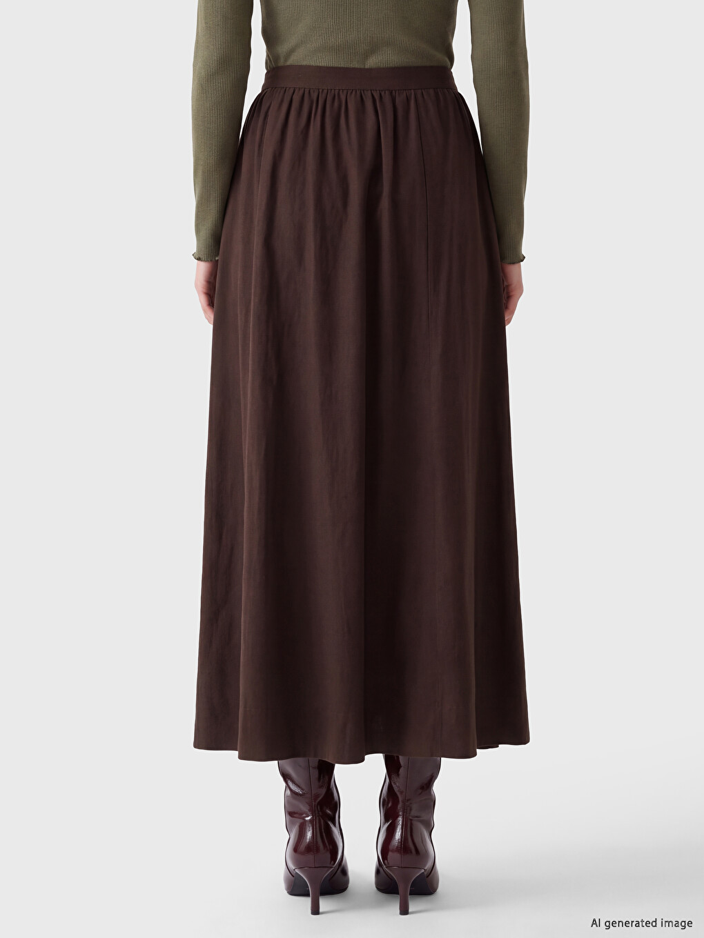 Woman Brown Skirt-3