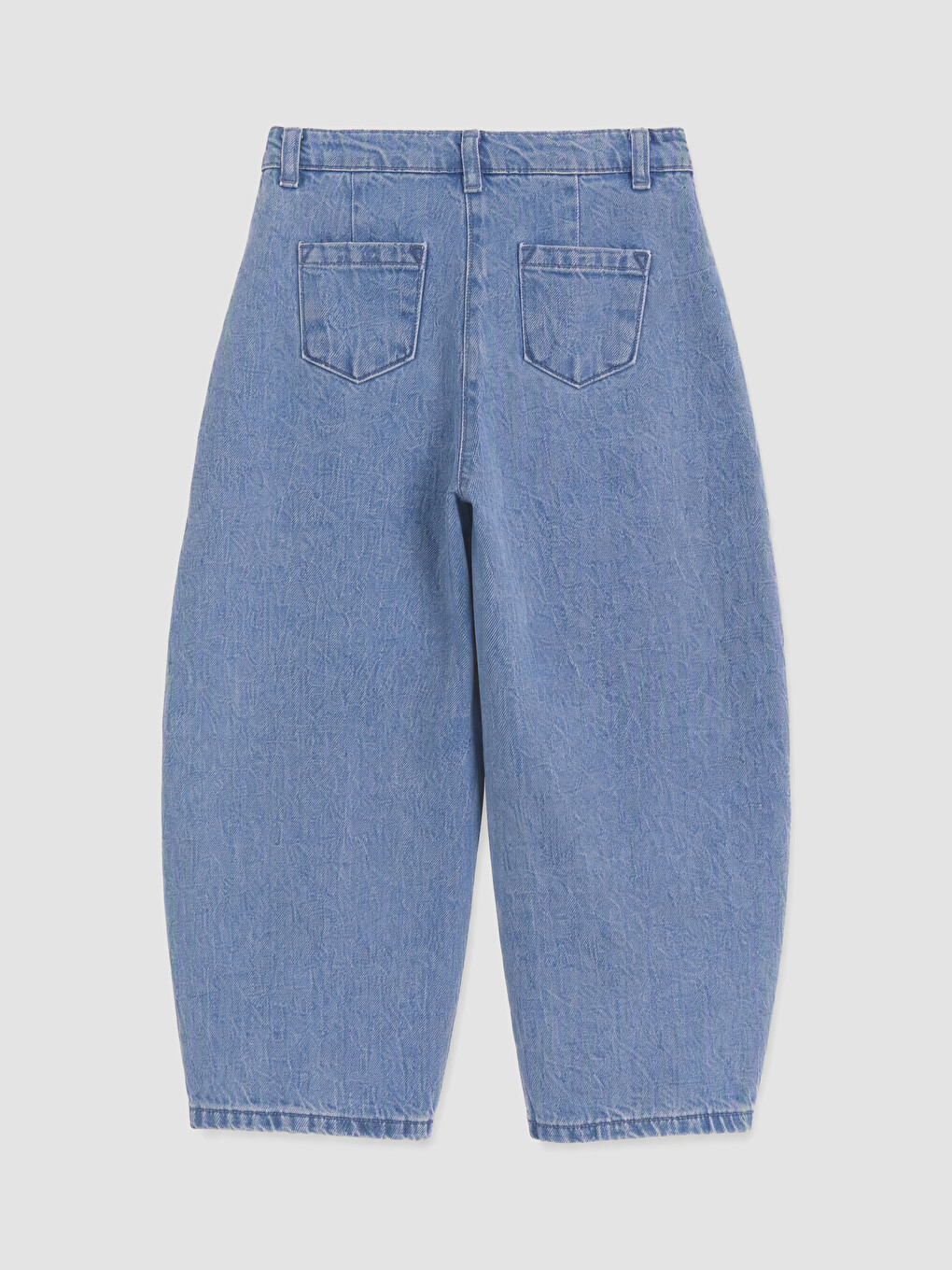 Flower Embroidered Barrel Fit Girls' Jeans-2