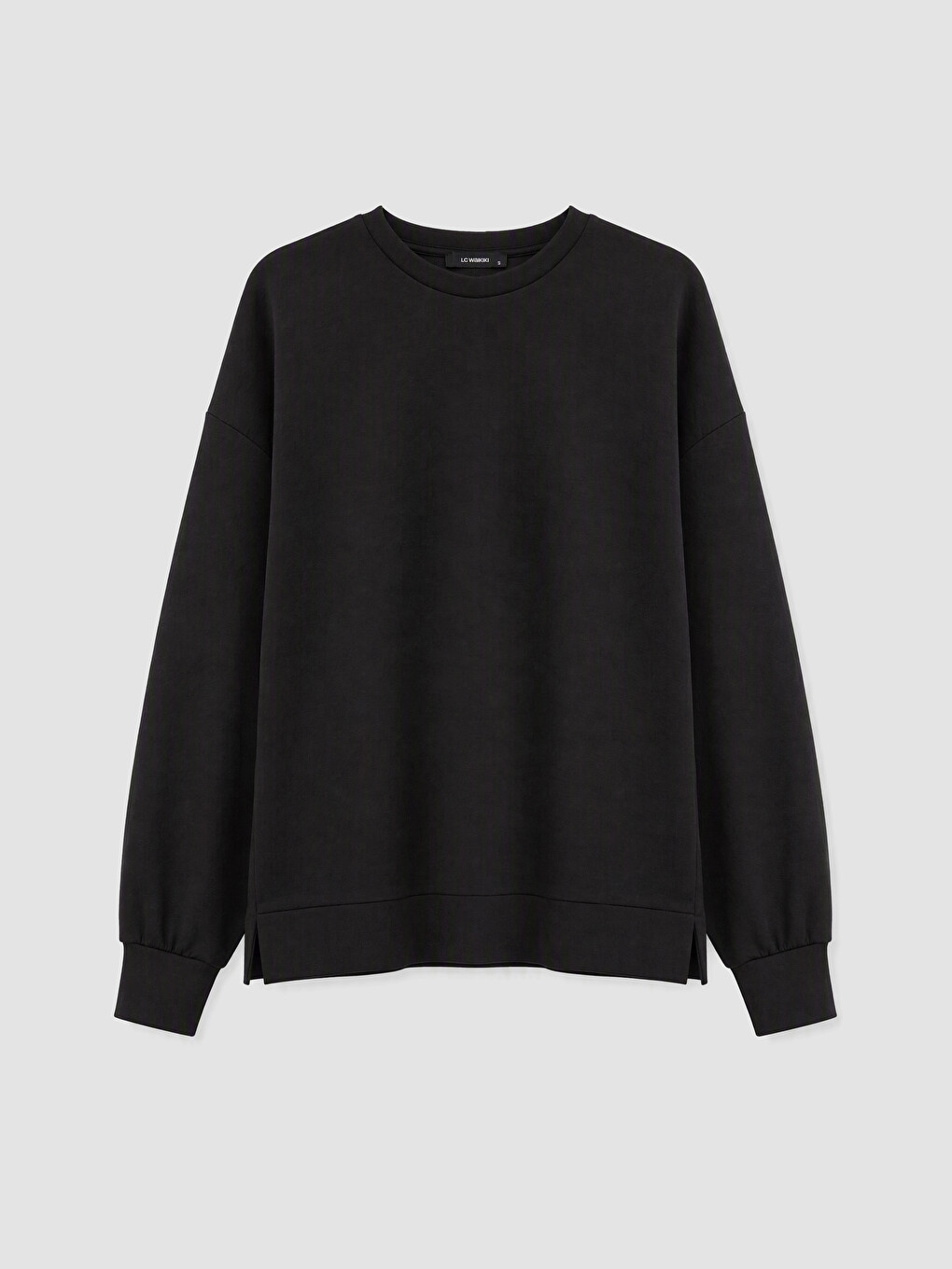 Siyah Oversize Soft Touch Kadın Sweatshirt