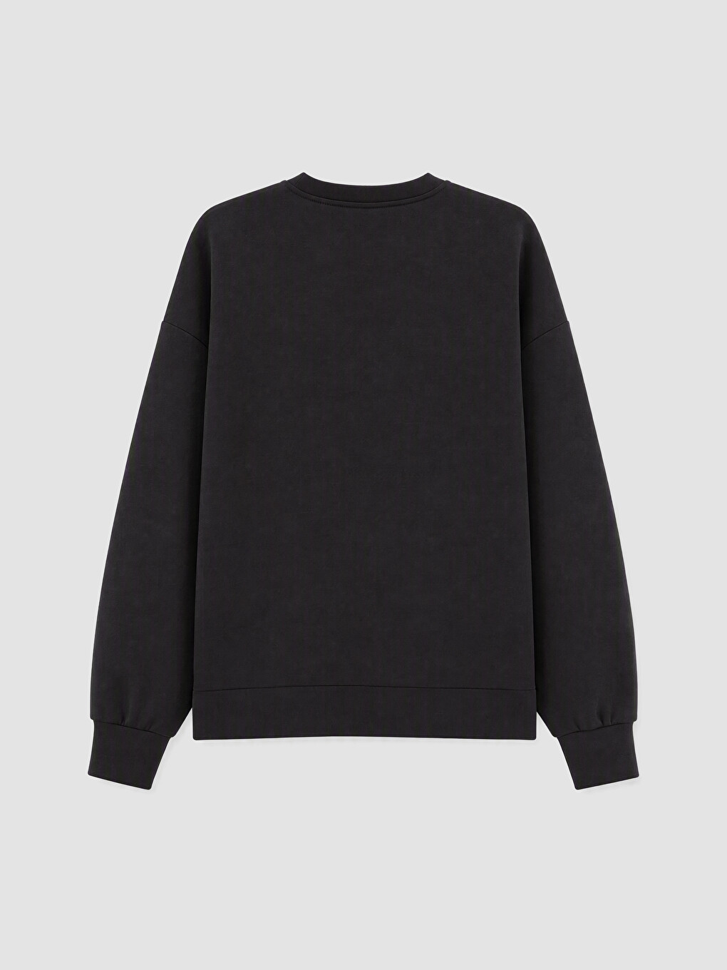 Siyah Oversize Soft Touch Kadın Sweatshirt-2