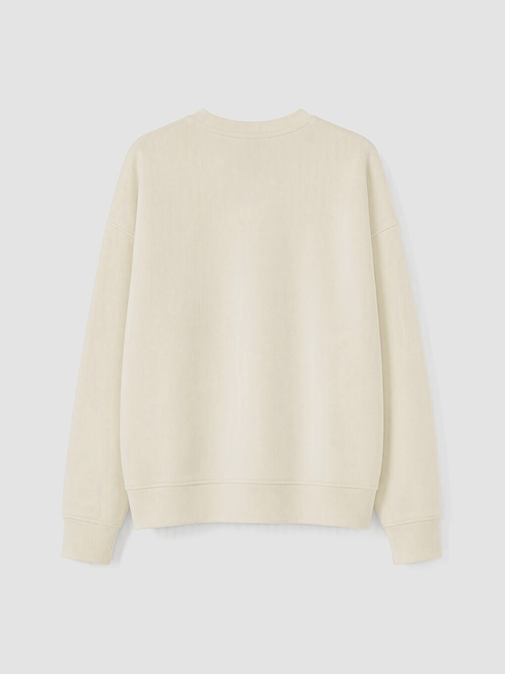 Bej Oversize Soft Touch Kadın Sweatshirt-6