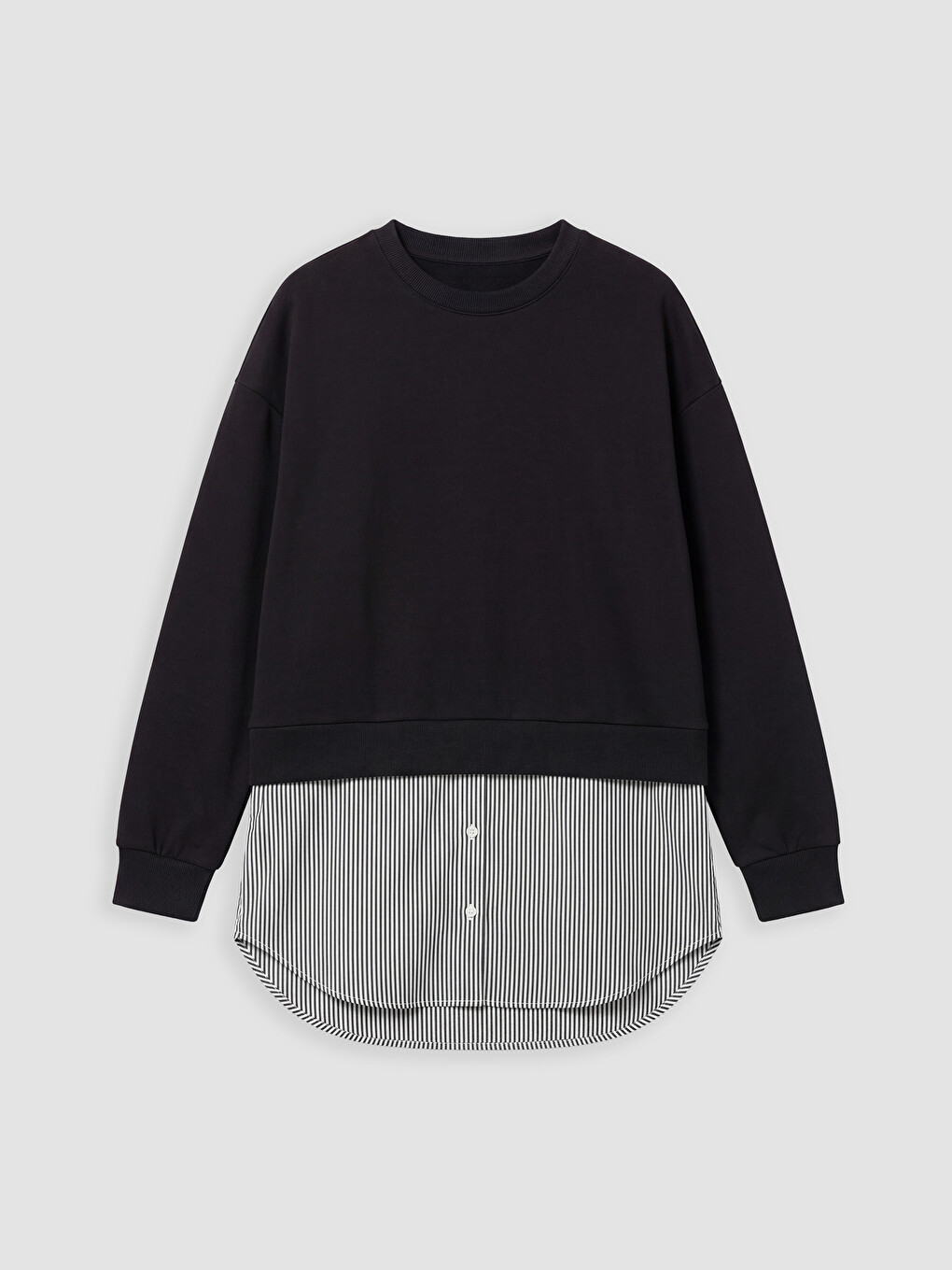 Siyah Soft Touch Kadın Sweatshirt Tunik