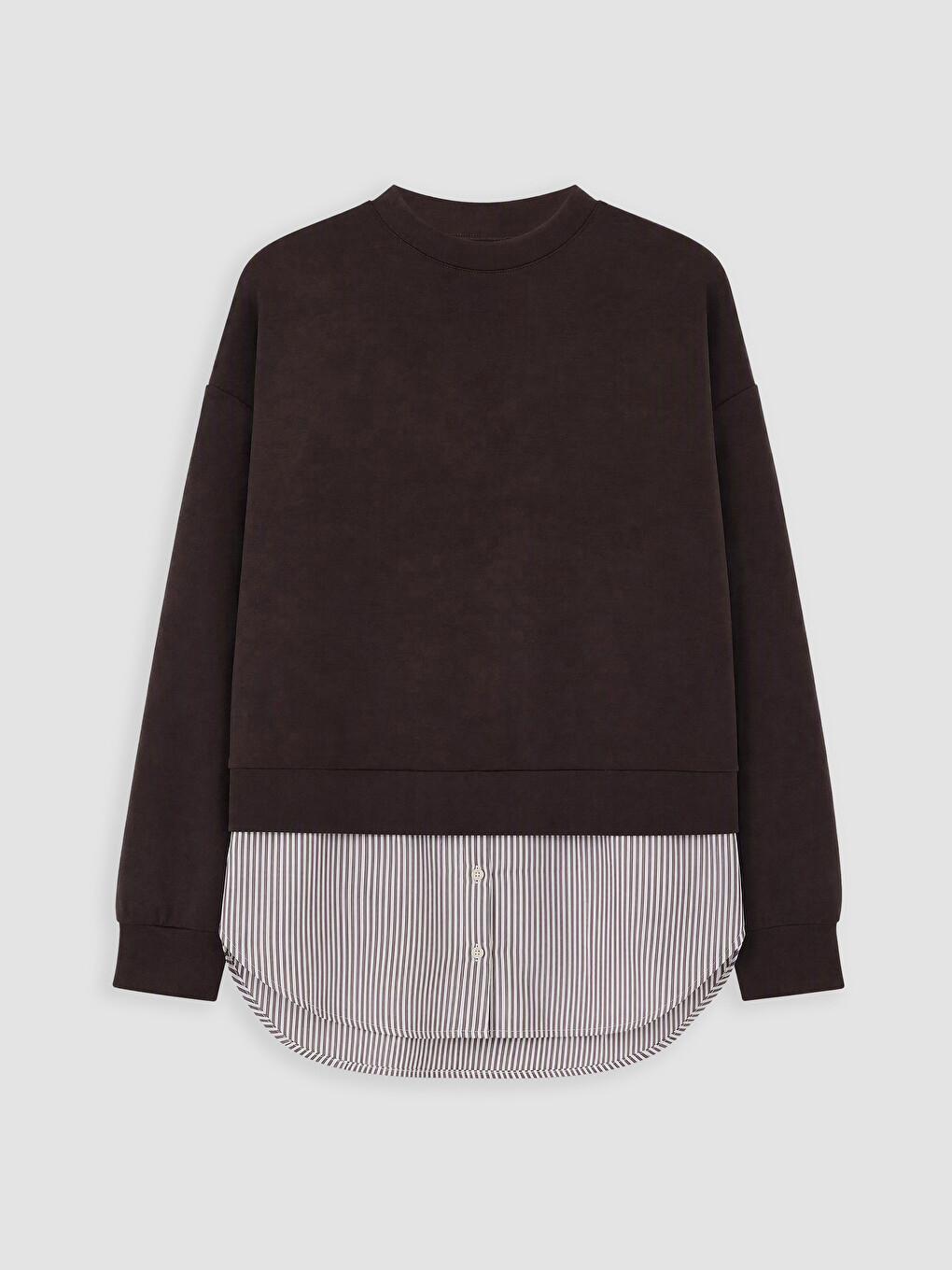 Kahverengi Soft Touch Kadın Sweatshirt Tunik