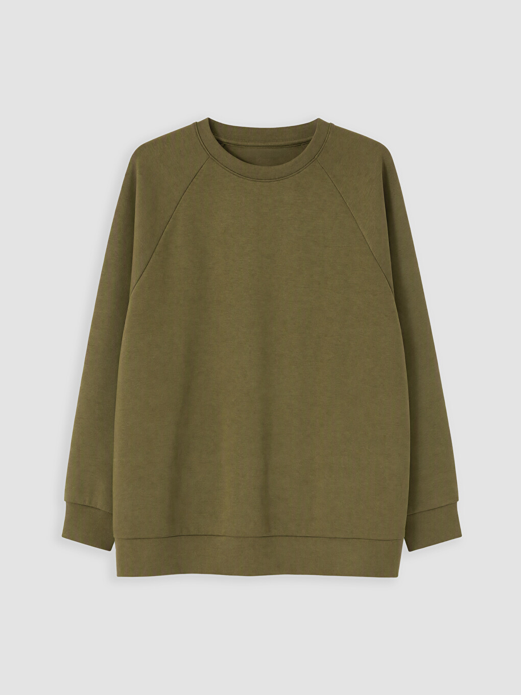 Haki Soft Touch Oversize Kadın Sweatshirt