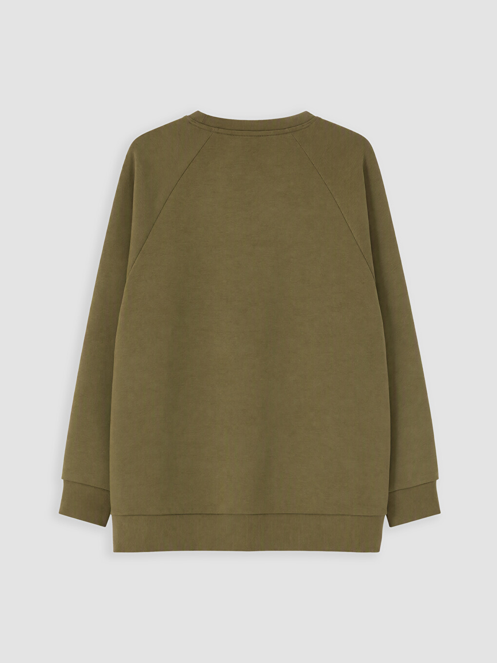 Haki Soft Touch Oversize Kadın Sweatshirt-2