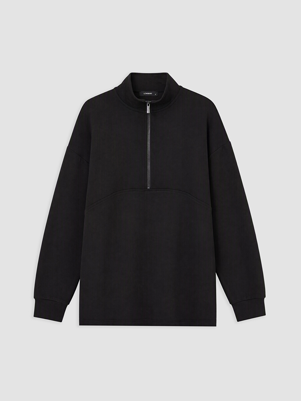Siyah Oversize Soft Touch Kadın Sweatshirt Tunik-4