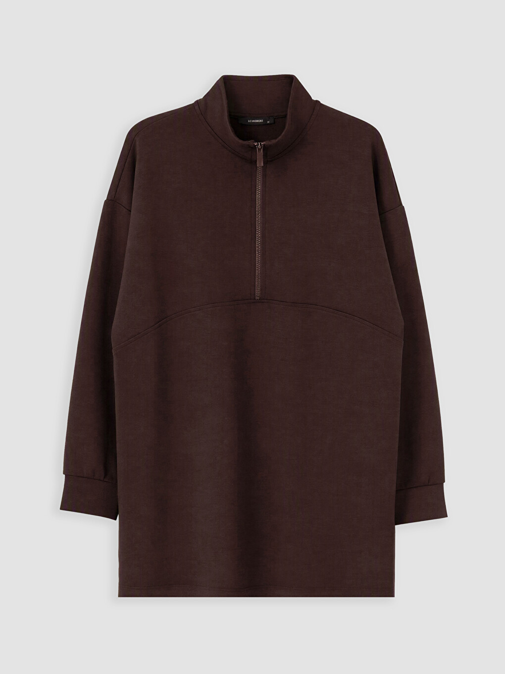 Kahverengi Oversize Soft Touch Kadın Sweatshirt Tunik