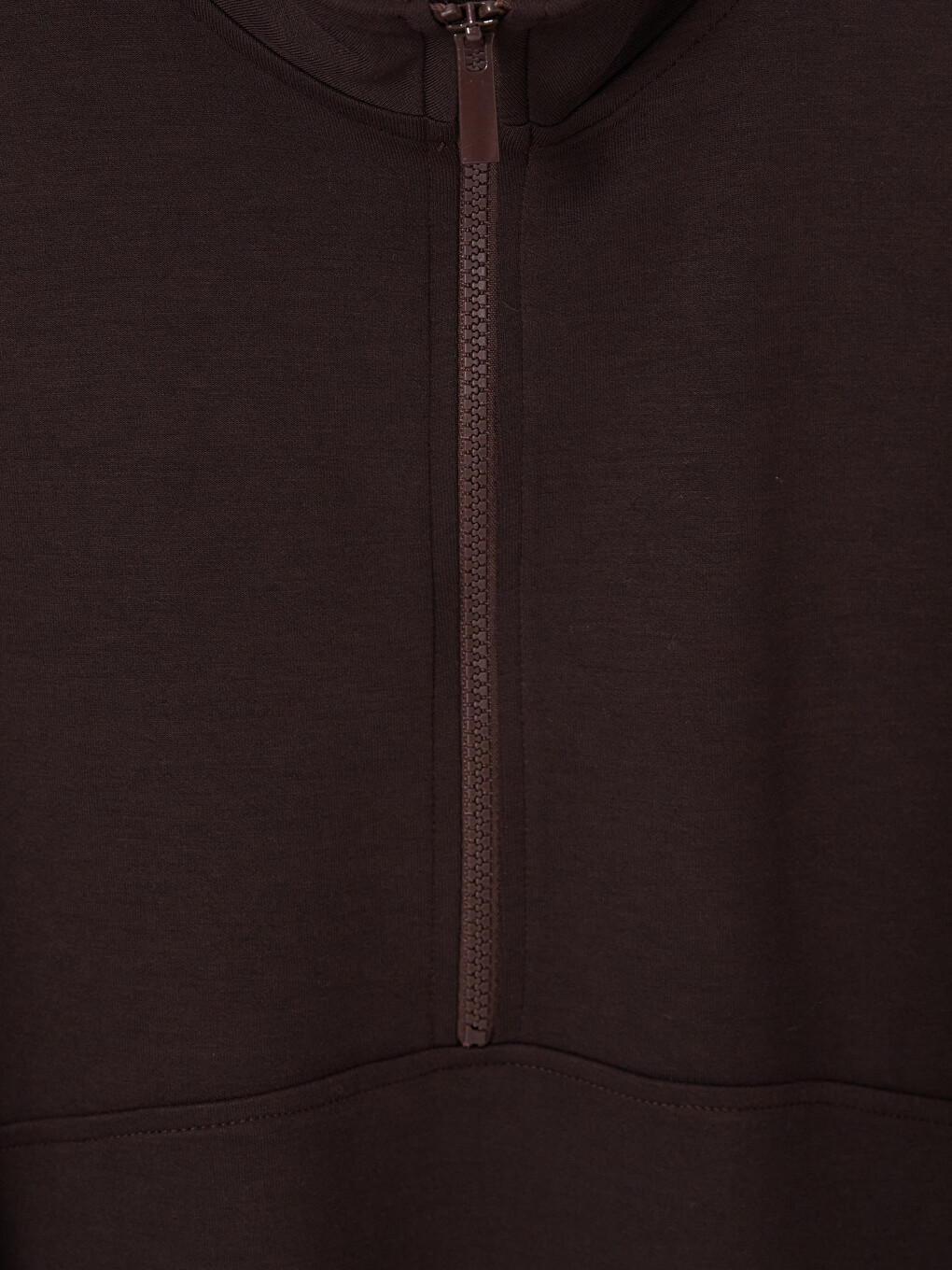 Kahverengi Oversize Soft Touch Kadın Sweatshirt Tunik-1