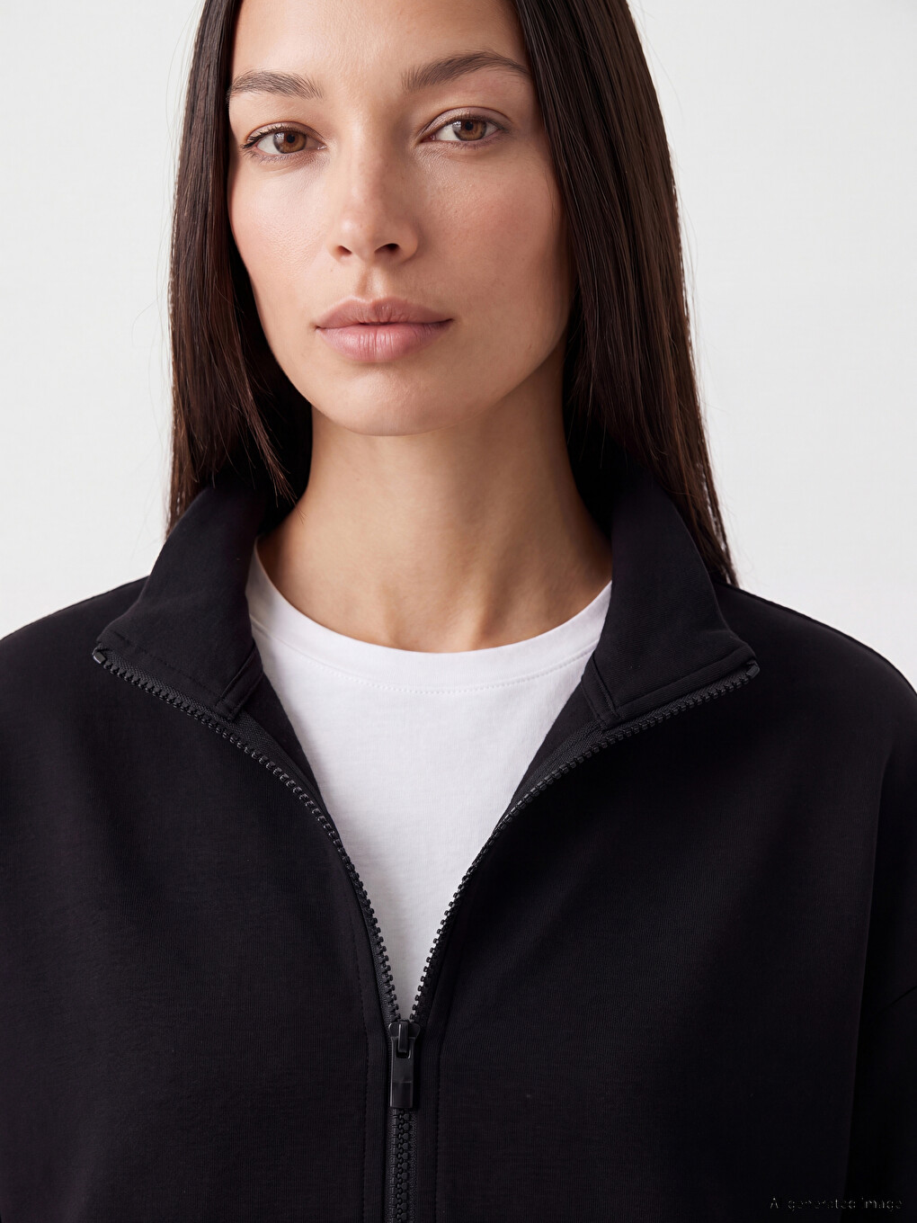 Siyah Oversize Soft Touch Kadın Sweatshirt Tunik-2