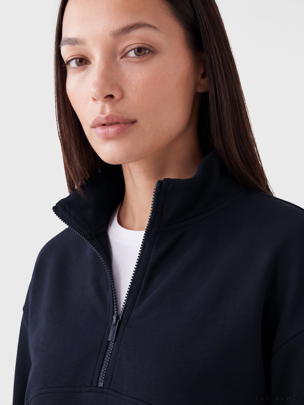 Lacivert Oversize Soft Touch Kadın Sweatshirt Tunik-2