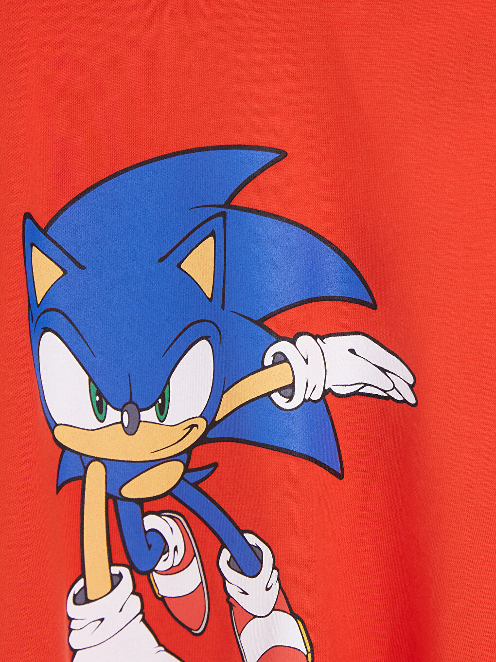 Kırmızı Sonic Baskılı Erkek Çocuk Tişört-1
