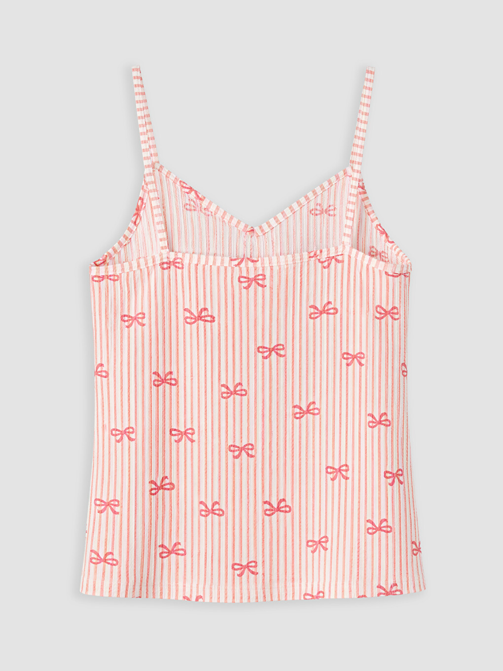 Bow Patterned Strappy Women's Shortie Pyjamas Set-7