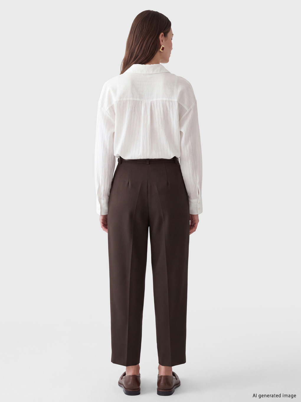 Belted Carrot Cut Women's Fabric Trousers-4
