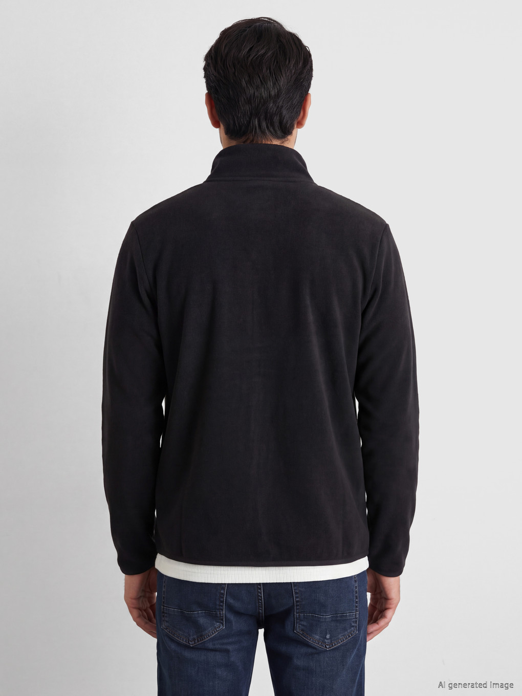 Mock Neck Polar Men's Zip-up Sweatshirt-3