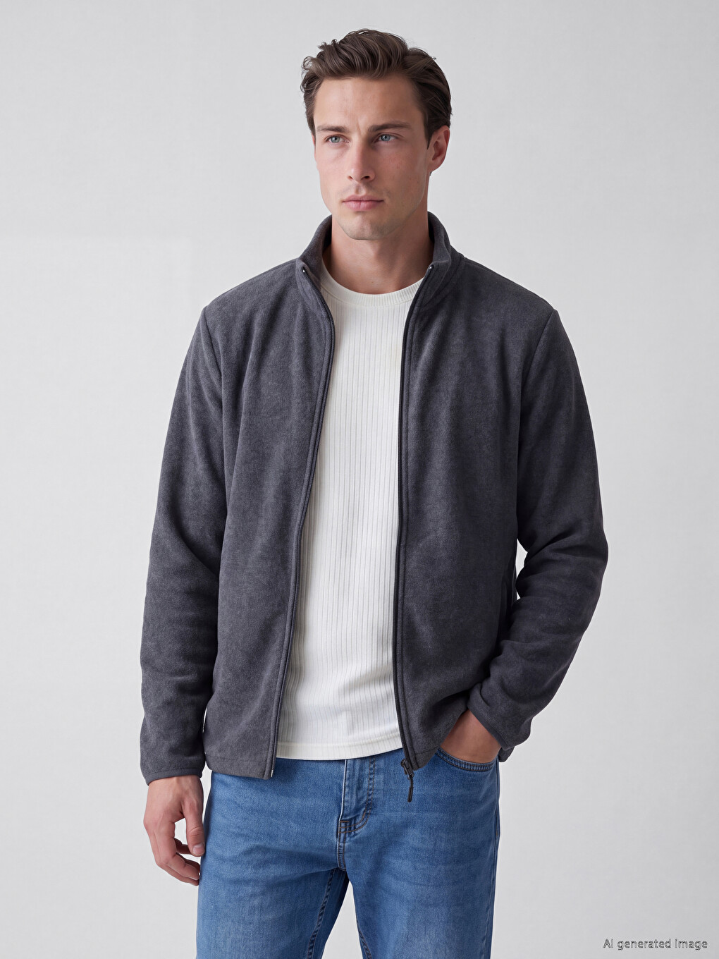LCWAIKIKI Classic Mock Neck Polar Men's Zip-up Sweatshirt
