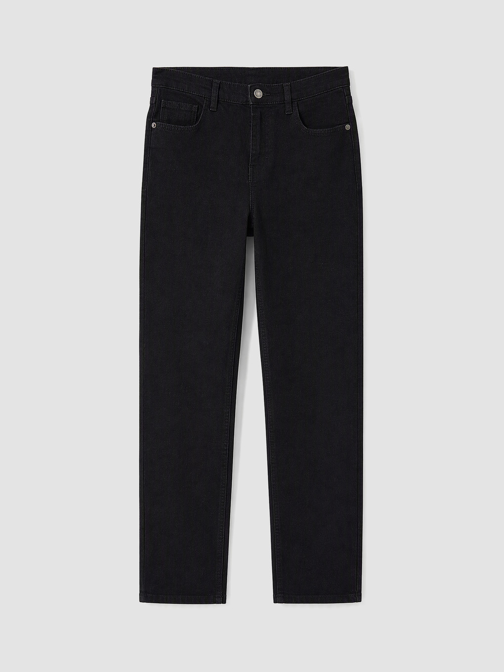 Siyah Yüksek Bel Straight Jean-4