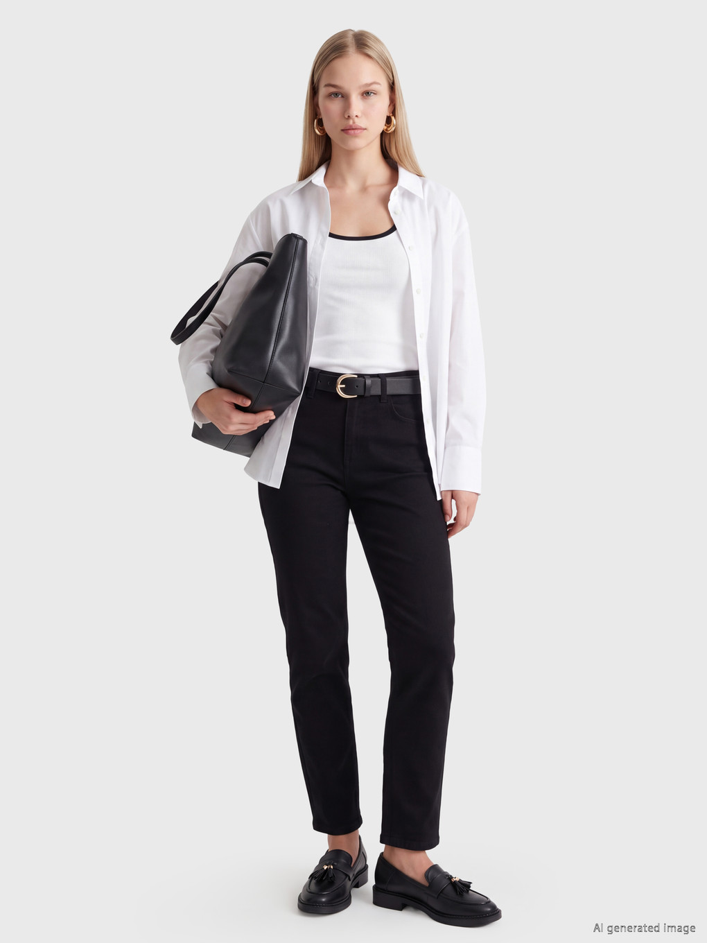 Siyah Yüksek Bel Straight Jean
