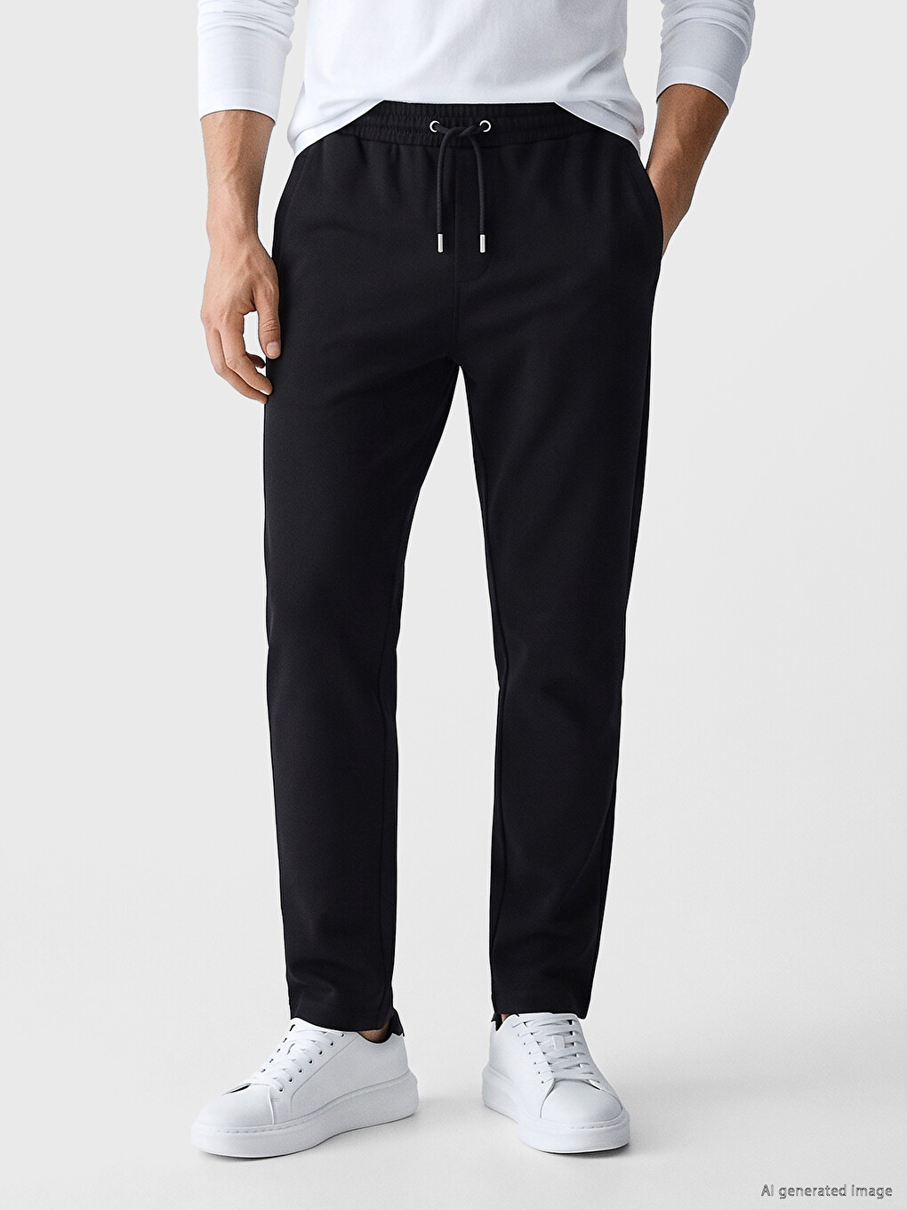 Siyah Regular Fit Erkek Eşofman Altı-1