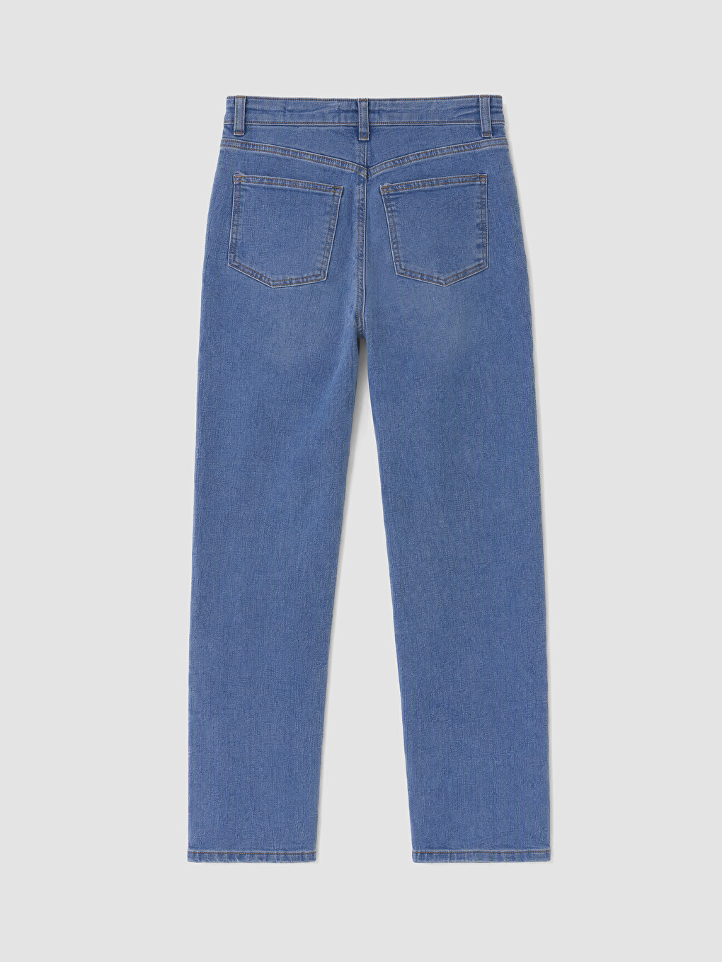 İndigo Yüksek Bel Straight Jean-6