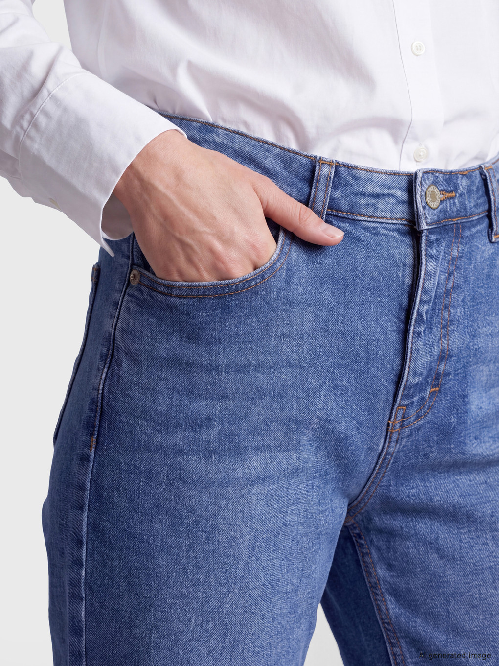 İndigo Yüksek Bel Straight Jean-2