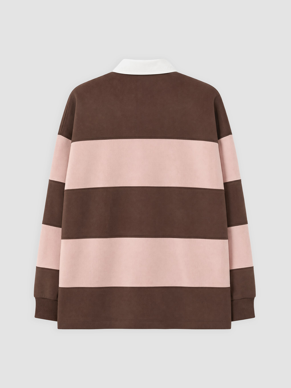 Pembe Polo Yaka Oversize Kadın Sweatshirt Tunik-1