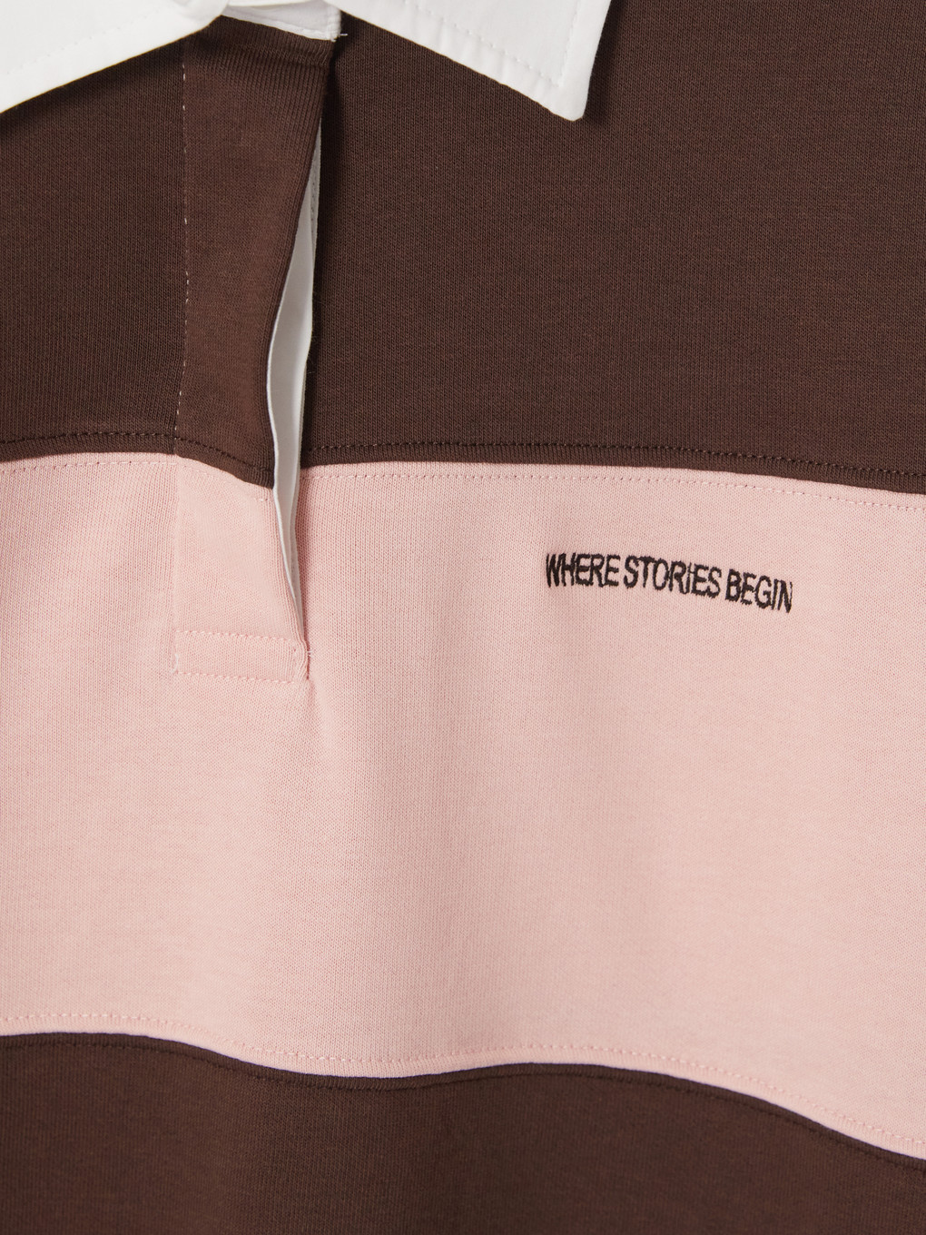Pembe Polo Yaka Oversize Kadın Sweatshirt Tunik-2