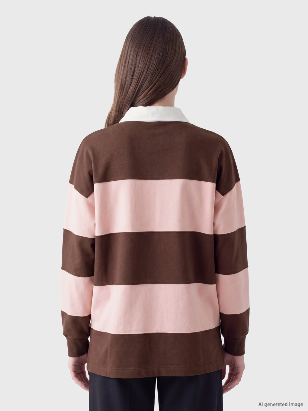 Φούτερ Tunic Με Κολάρο Πόλο Υπερμεγέθης Για Γυναίκες-3