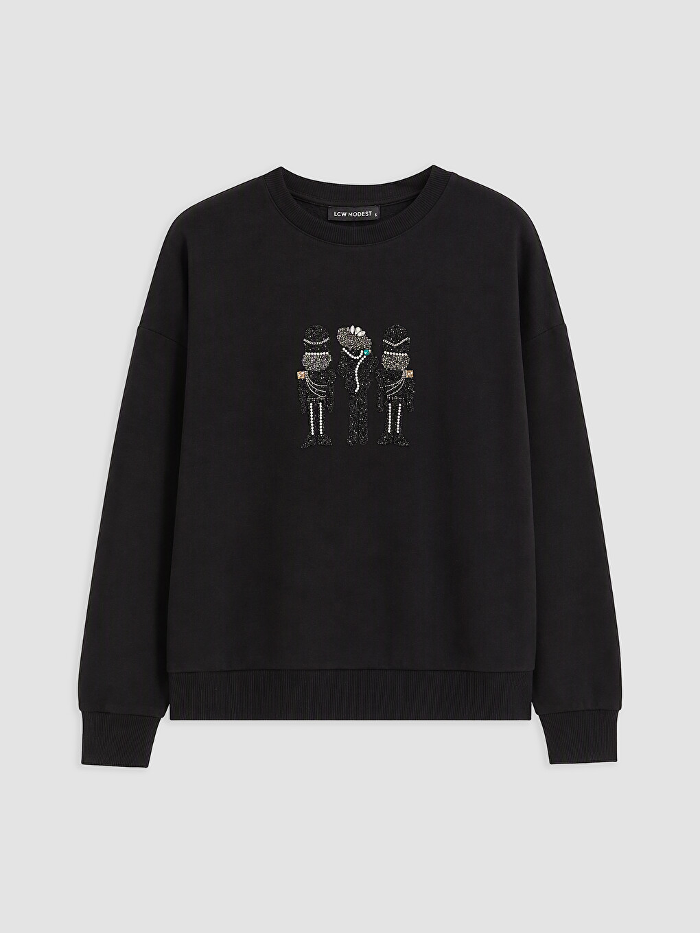 Woman Black Sweatshirt Tunic
