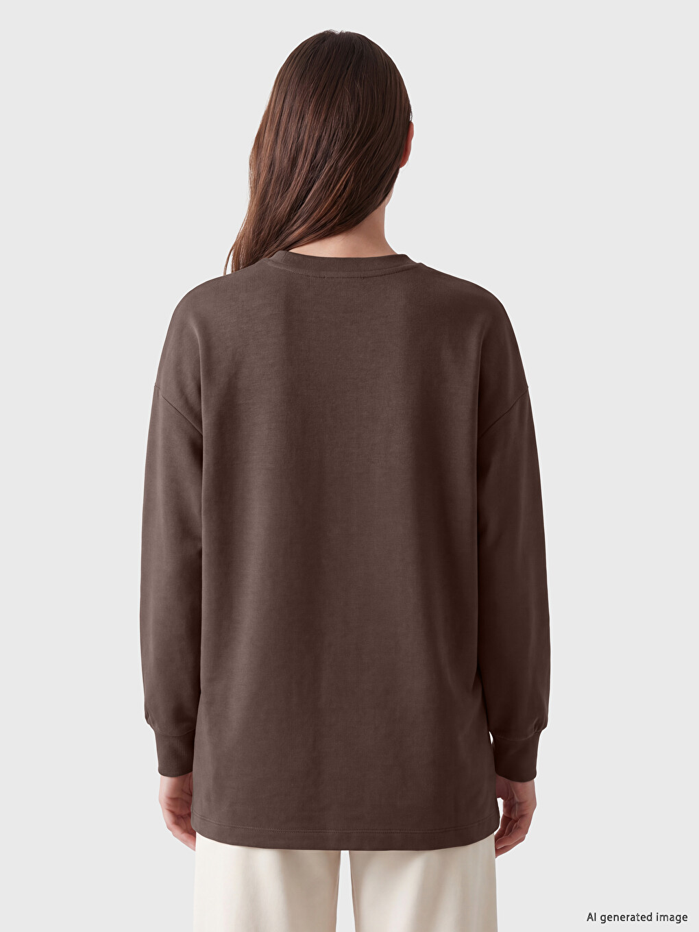 Woman Brown Sweatshirt Tunic-3