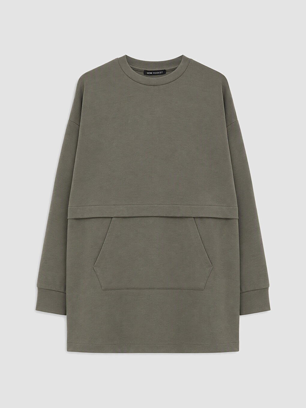 Yeşil Soft Touch Kadın Sweatshirt Tunik-4