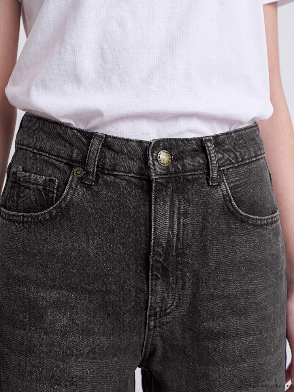 Siyah Barrel Fit Kadın Jean Pantolon-2