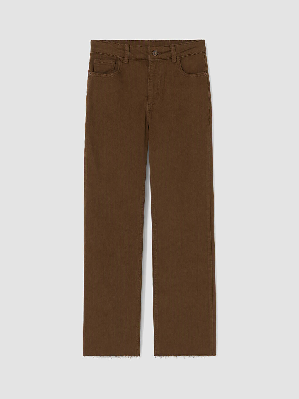 Kahverengi Crop Flare Kadın Jean Pantolon