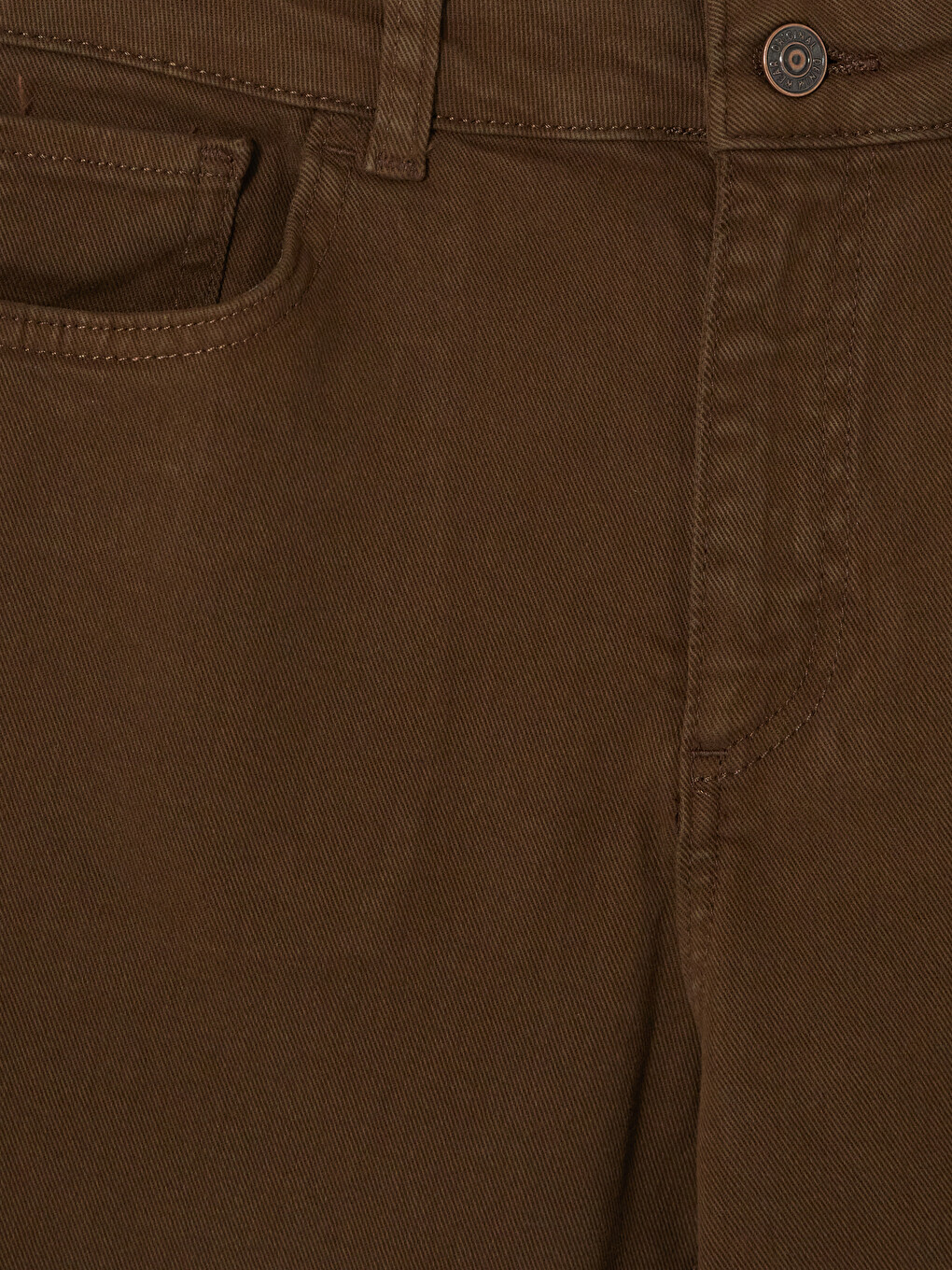 Kahverengi Crop Flare Kadın Jean Pantolon-1