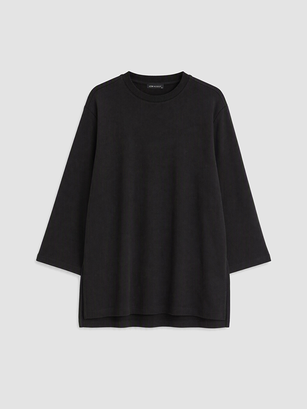Siyah Soft Touch Oversize Kadın Sweatshirt Tunik