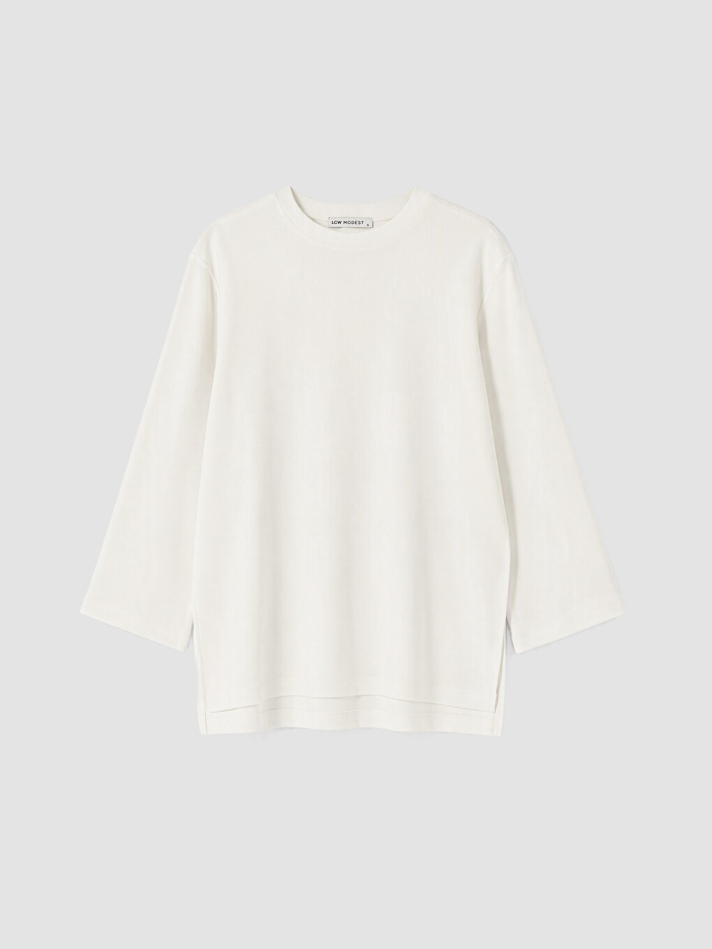 Beyaz Oversize Kadın Sweatshirt Tunik