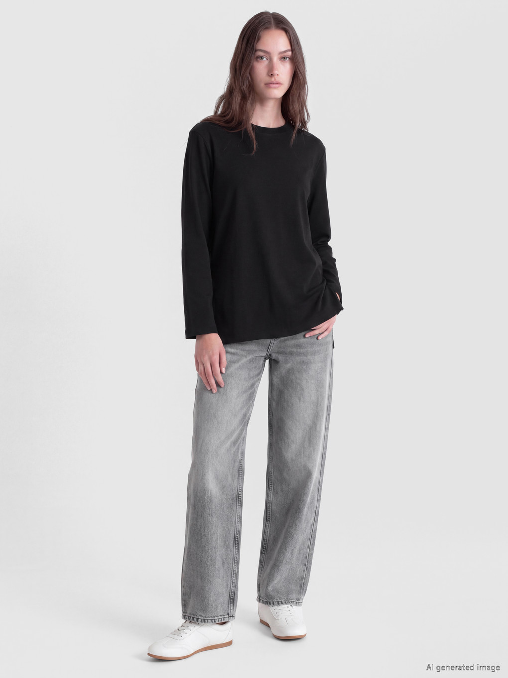 Siyah Soft Touch Oversize Kadın Sweatshirt Tunik-1