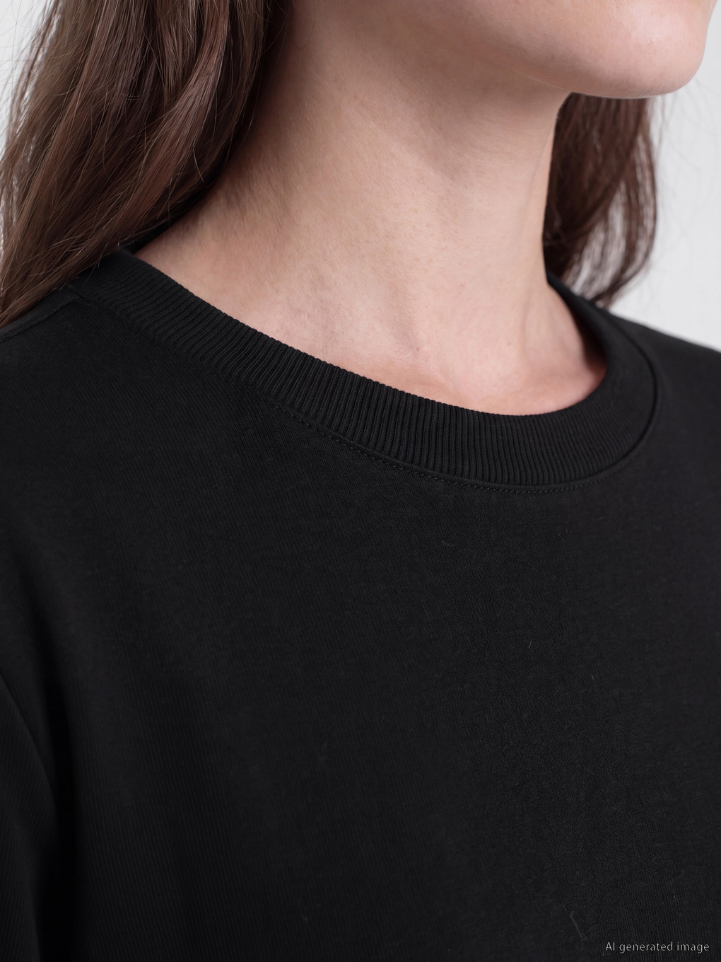 Siyah Soft Touch Oversize Kadın Sweatshirt Tunik-2