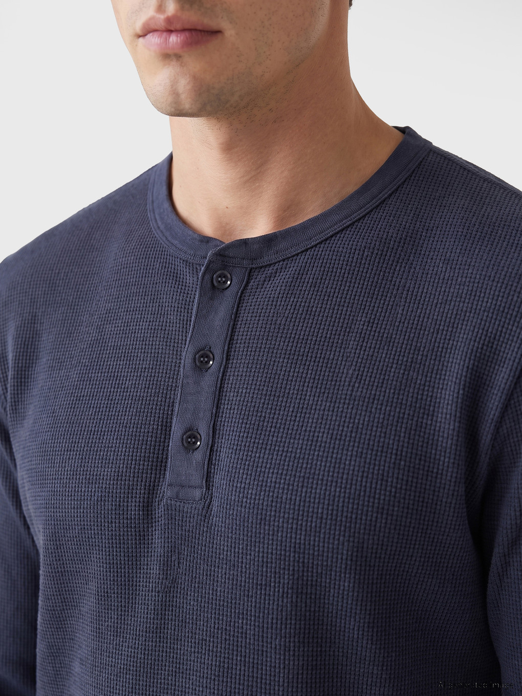 Henley Collar Waffle Men's T-shirt-2
